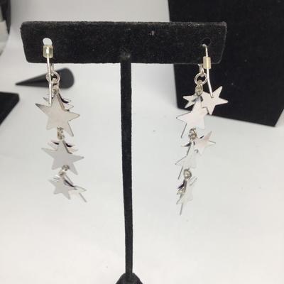 Red white and blue star Dangling Earrings