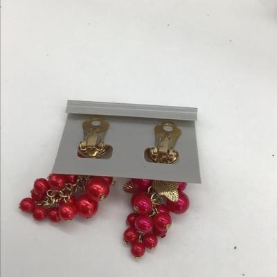 Vintage fruit clip on earrings