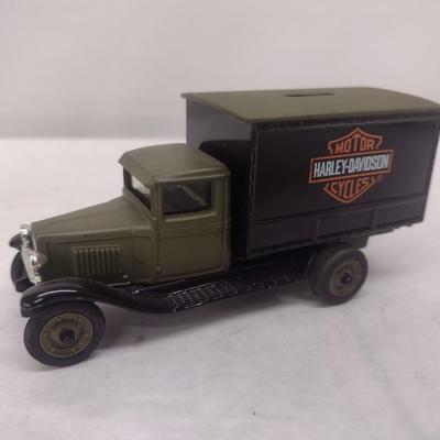 Harley-Davidson 1930 Chevy Delivery Truck Die Cast Coin Bank with Box (#17)