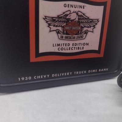 Harley-Davidson 1930 Chevy Delivery Truck Die Cast Coin Bank with Box (#17)
