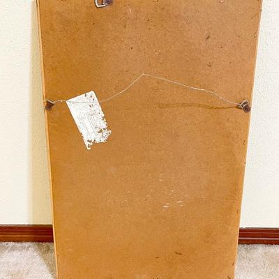 Solid Wood Gold Framed Beveled Glass Wall Mirror