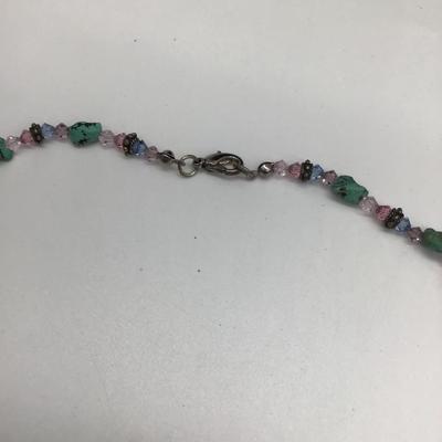 Multicolored design beaded necklace
