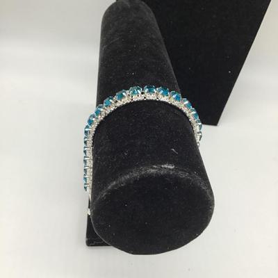 Faux Rhinestone blue bracelet