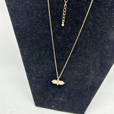 Gold toned crystal necklace