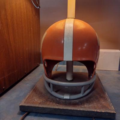 Clemson Tigers Helmet Lamp on Wooden Base