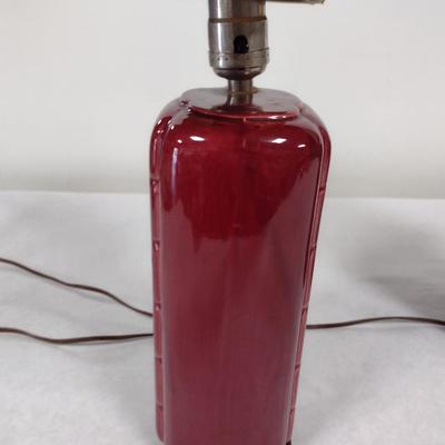 Pair of Glazed Ceramic Lamps with Shades