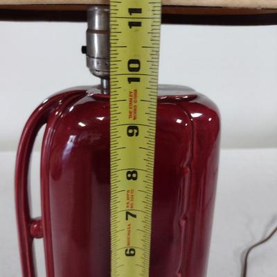 Pair of Glazed Ceramic Lamps with Shades