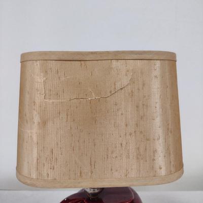 Pair of Glazed Ceramic Lamps with Shades