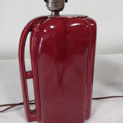 Pair of Glazed Ceramic Lamps with Shades