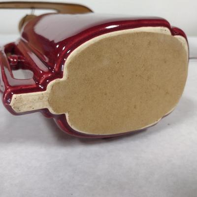 Pair of Glazed Ceramic Lamps with Shades