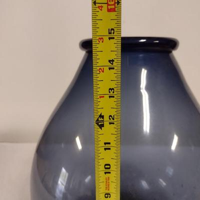 Large, Blown Glass Floor Vase- Approx 15" Tall