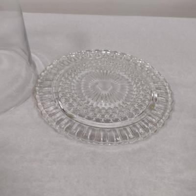 Footed Glass Cake Plate with Glass Dome
