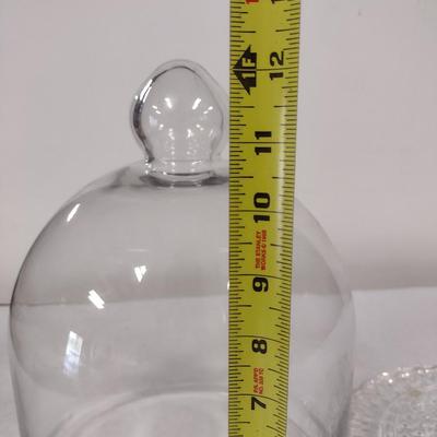 Footed Glass Cake Plate with Glass Dome