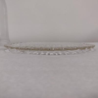 Footed Glass Cake Plate with Glass Dome