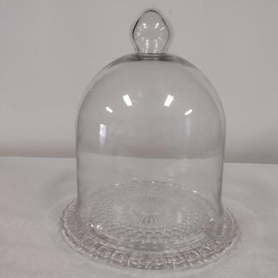 Footed Glass Cake Plate with Glass Dome
