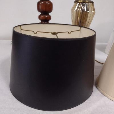 Pair of Lamps with Three Assorted Shades