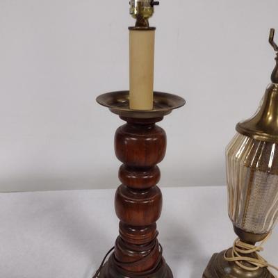 Pair of Lamps with Three Assorted Shades