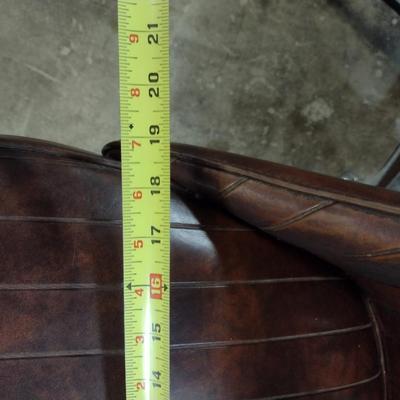 Vintage Mid-Century Laminate Wood Grain Finish Table with Four Rolling Chairs