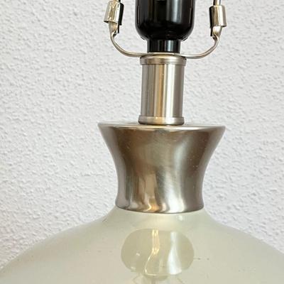 Pair (2) ~ Matching Light Green Iridescent Ceramic Table Lamps