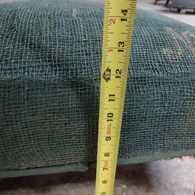 Vintage Hassock with Burlap Style Covering