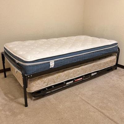 Twin Metal Bed With Trundle Bed