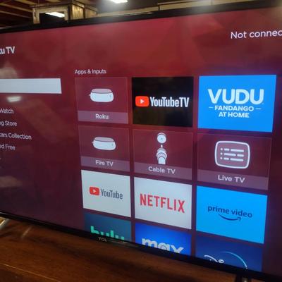 TCL Roku TV Flat Screen Television- Approx 48"- Item is in Working Condition