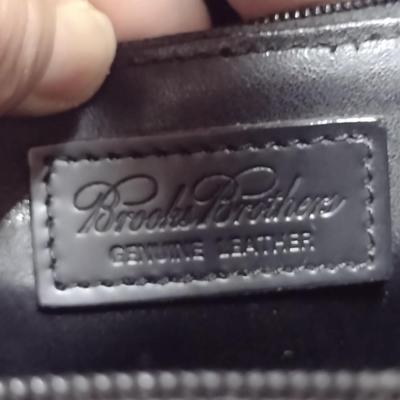 Brooks Brothers Leather Executive Carry Bag with Key