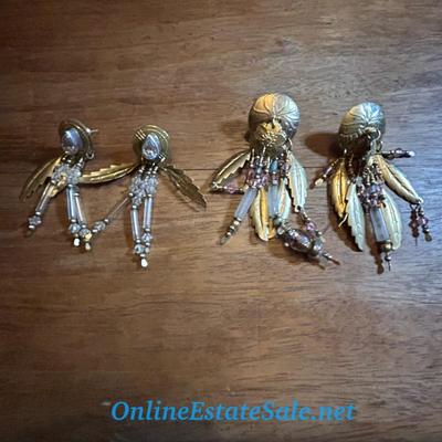 2 PAIRS OF BEADED EARRINGS