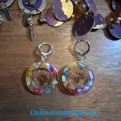 3 PAIR PURPLE EARRINGS