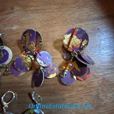 3 PAIR PURPLE EARRINGS