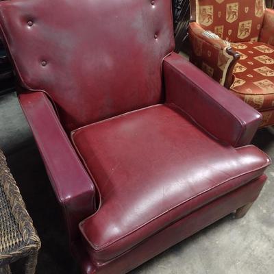 Vintage Red Leather Sitting Chair