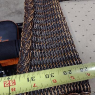 Rattan Sitting Chair with Upholstered Back and Seat