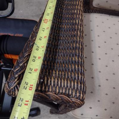 Rattan Sitting Chair with Upholstered Back and Seat