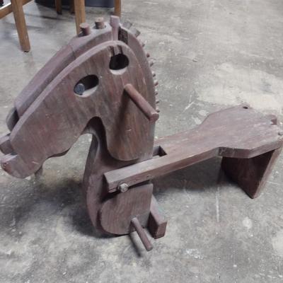Antique Child's Hand-Crafted Wood Hobby Horse