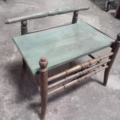 Antique Small Spindle Wood Porch Chair