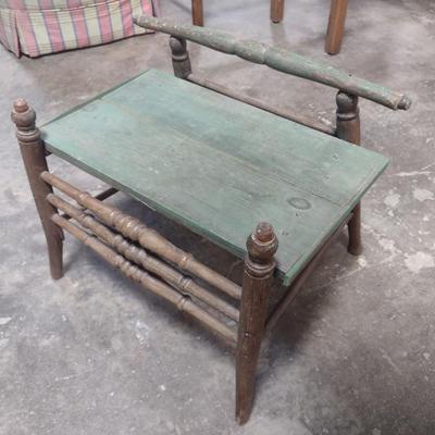 Antique Small Spindle Wood Porch Chair