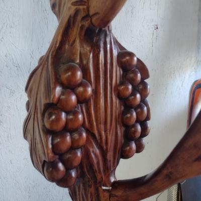 Black Forest Carved Wood Bear Themed Hall Tree Coat Stand
