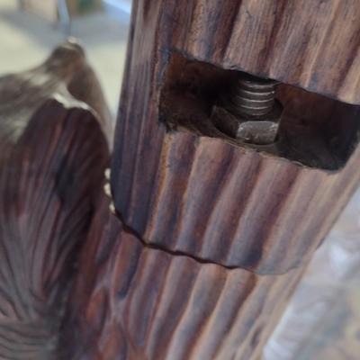 Black Forest Carved Wood Bear Themed Hall Tree Coat Stand