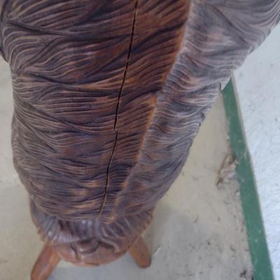 Black Forest Carved Wood Bear Themed Hall Tree Coat Stand