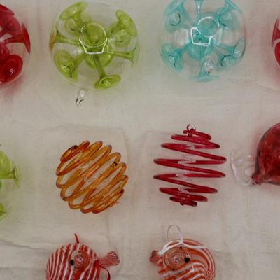 Hand Blown & Glass Christmas Ornaments (10)