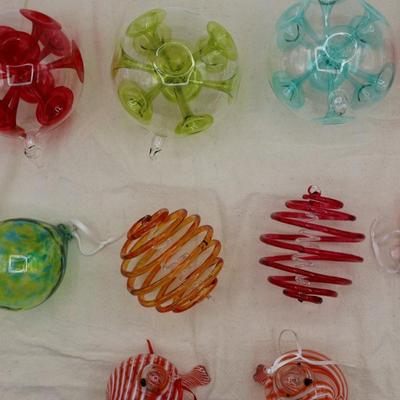 Hand Blown & Glass Christmas Ornaments (10)