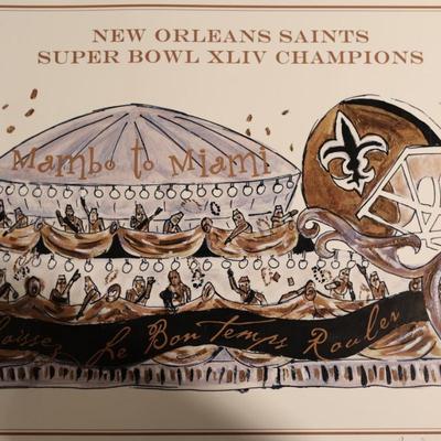 Signed & Numbered - New Orleans Saints Super Bowl Champions Prints