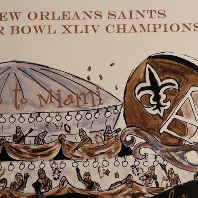 Signed & Numbered - New Orleans Saints Super Bowl Champions Prints