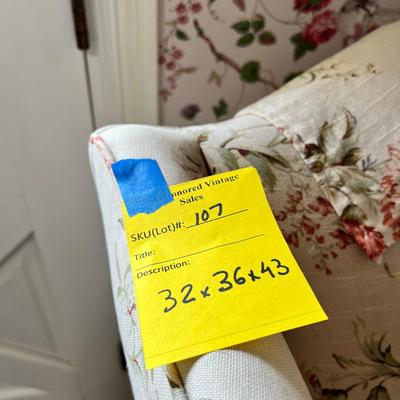 Chintz chair and foot stool