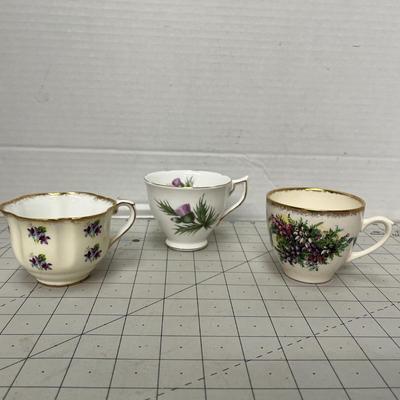 Multicolored Tea Cup & Saucer Set of 3