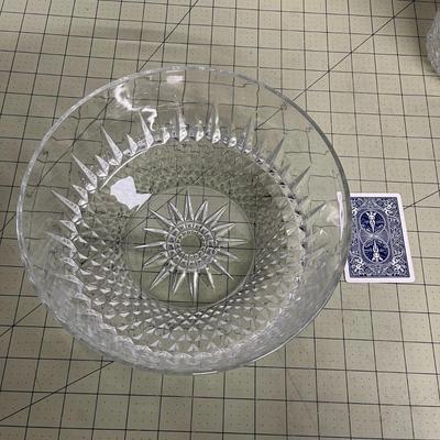 Diamond Pattern Clear Glass Bowl Set
