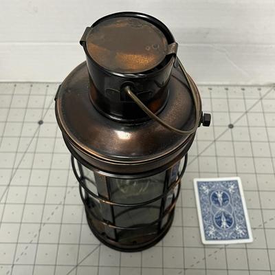 Outdoor Tea Light Copper Lantern