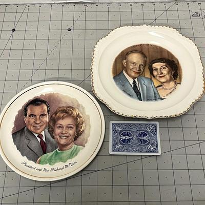 2 Set of Vintage Plate President Nixon & Eisonhower