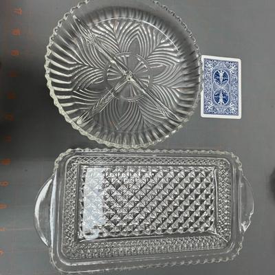 Glass Plate, 2 Salt and Pepper Shakers & Tray with Juicer & Cup
