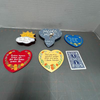 Set of 6 hearts with the Swedish children's prayer
